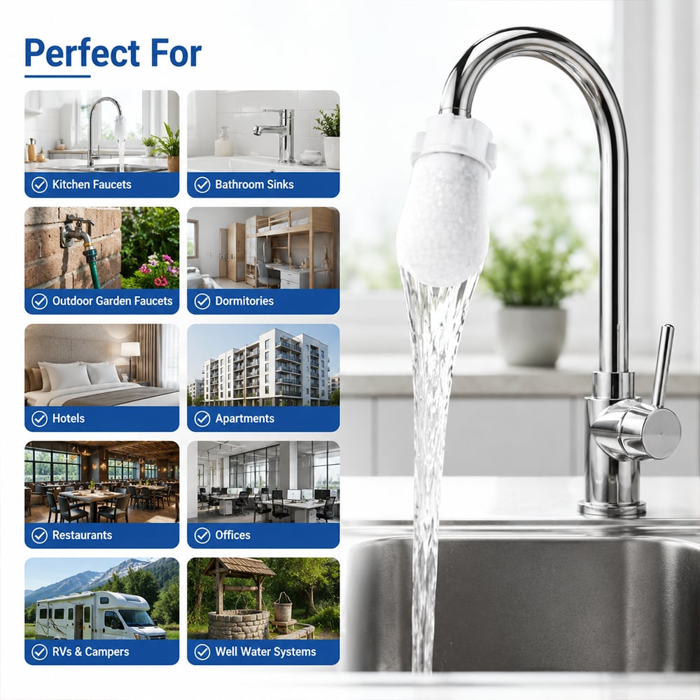 🌟Faucet Filter Cotton Bags —Effectively filters tap water and spring water, removing rust and various impurities.
