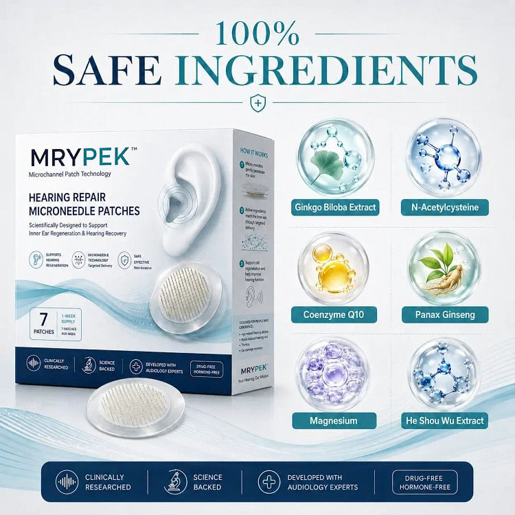 MRYPEK HEARING REPAIR MICRONEEDLE PATCHES ✅ Targets Hearing Loss, Tinnitus, Ear Infections, Balance Disorders, and Age-Related Ear Degeneration.