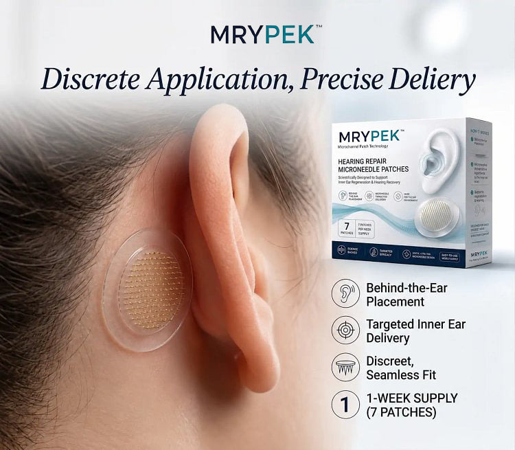 MRYPEK HEARING REPAIR MICRONEEDLE PATCHES ✅ Targets Hearing Loss, Tinnitus, Ear Infections, Balance Disorders, and Age-Related Ear Degeneration.