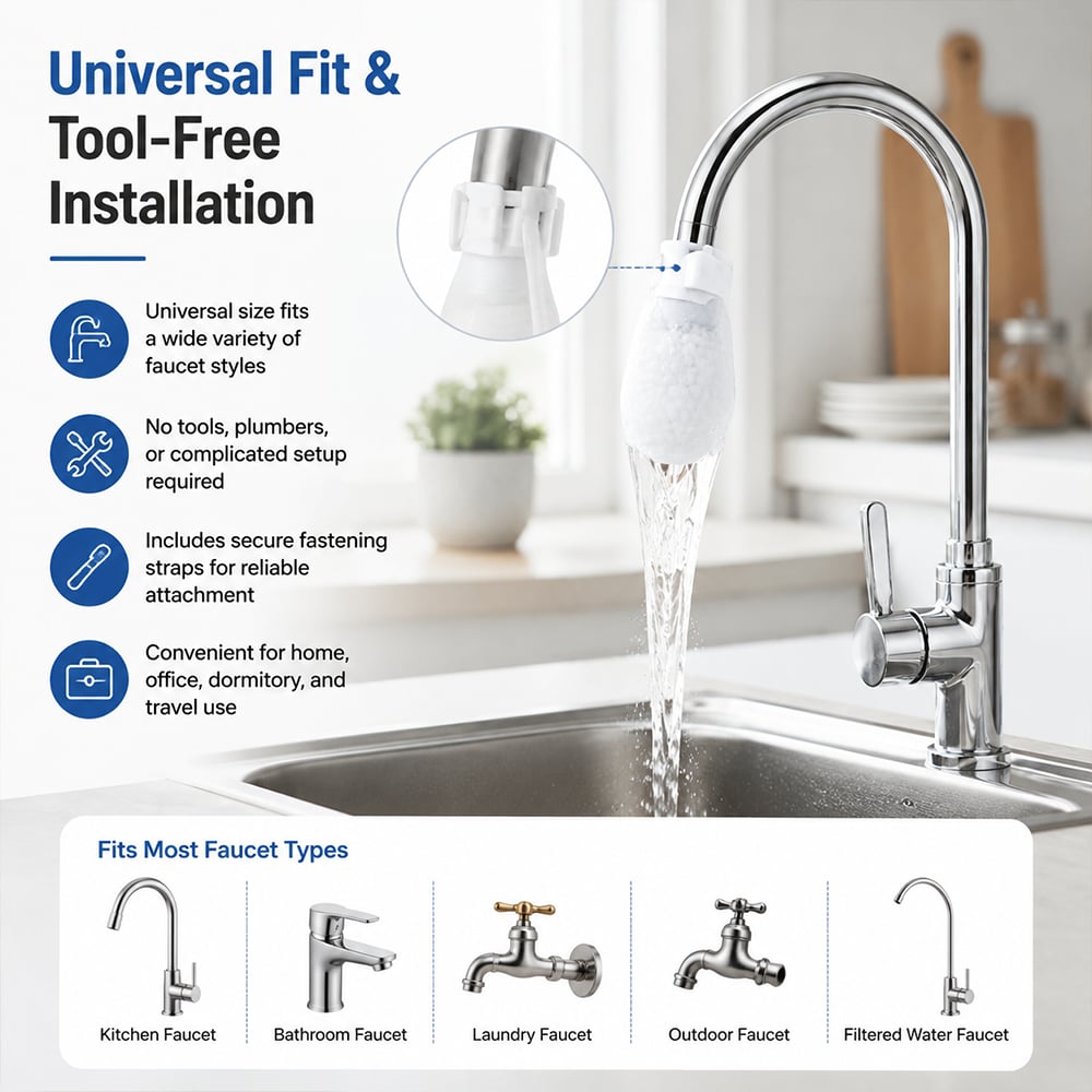 🌟Faucet Filter Cotton Bags —Effectively filters tap water and spring water, removing rust and various impurities.