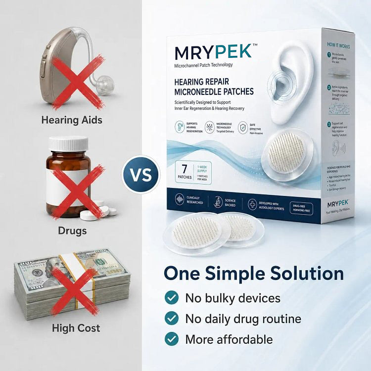 MRYPEK HEARING REPAIR MICRONEEDLE PATCHES ✅ Targets Hearing Loss, Tinnitus, Ear Infections, Balance Disorders, and Age-Related Ear Degeneration.