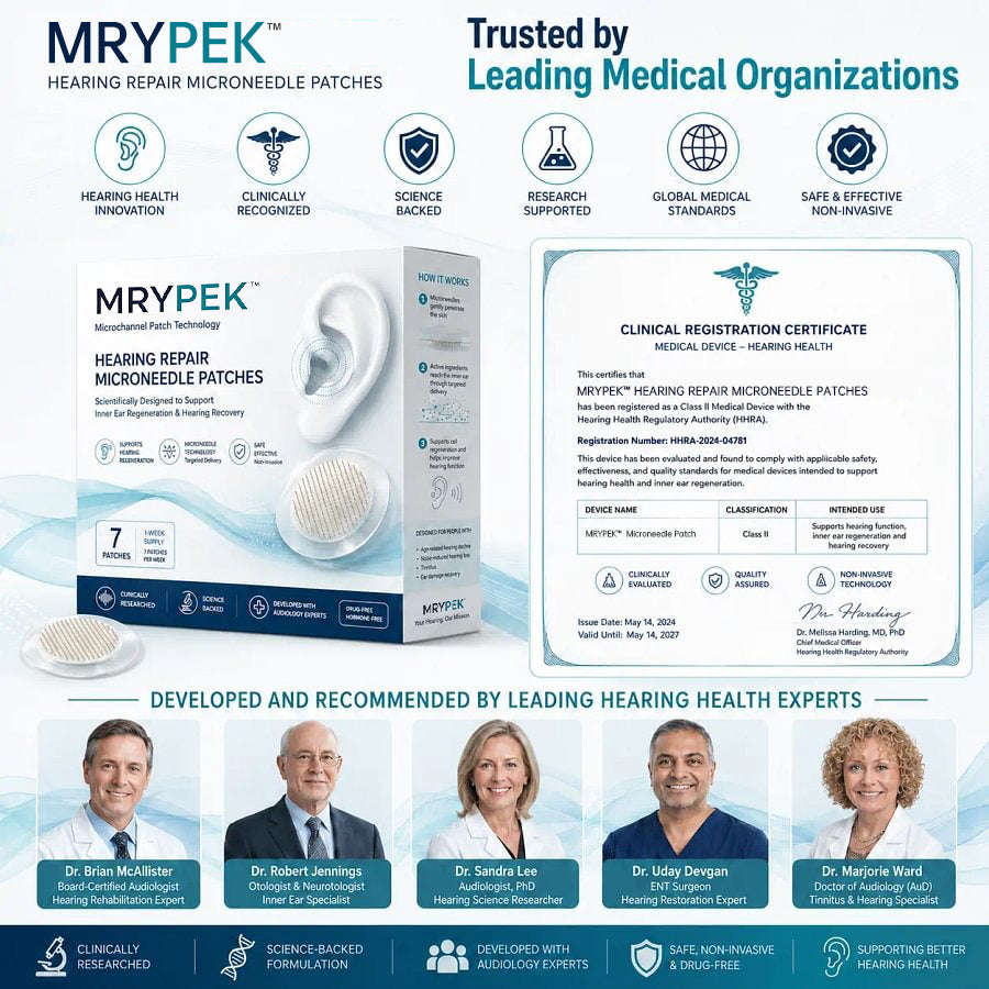 MRYPEK HEARING REPAIR MICRONEEDLE PATCHES ✅ Targets Hearing Loss, Tinnitus, Ear Infections, Balance Disorders, and Age-Related Ear Degeneration.