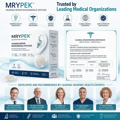 MRYPEK HEARING REPAIR MICRONEEDLE PATCHES ✅ Targets Hearing Loss, Tinnitus, Ear Infections, Balance Disorders, and Age-Related Ear Degeneration.