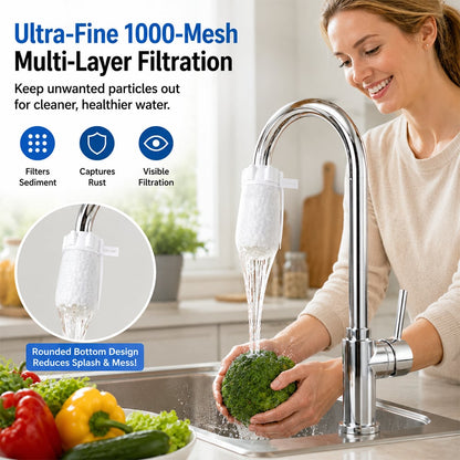 🌟Faucet Filter Cotton Bags —Effectively filters tap water and spring water, removing rust and various impurities.