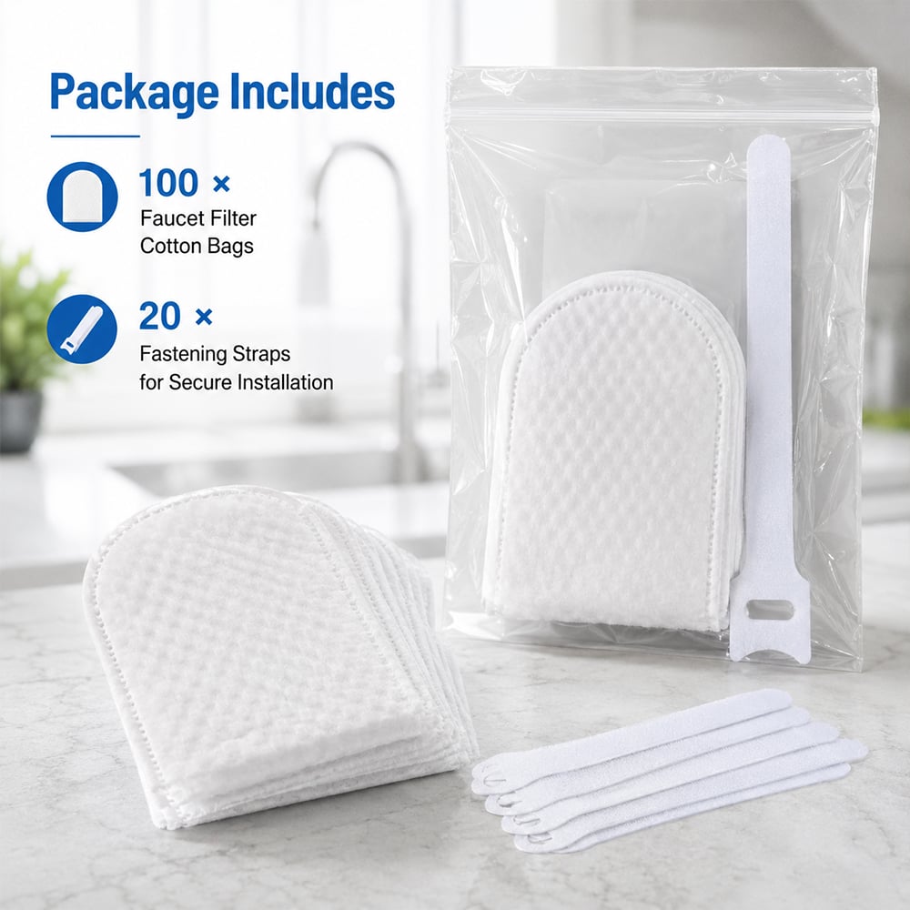 🌟Faucet Filter Cotton Bags —Effectively filters tap water and spring water, removing rust and various impurities.