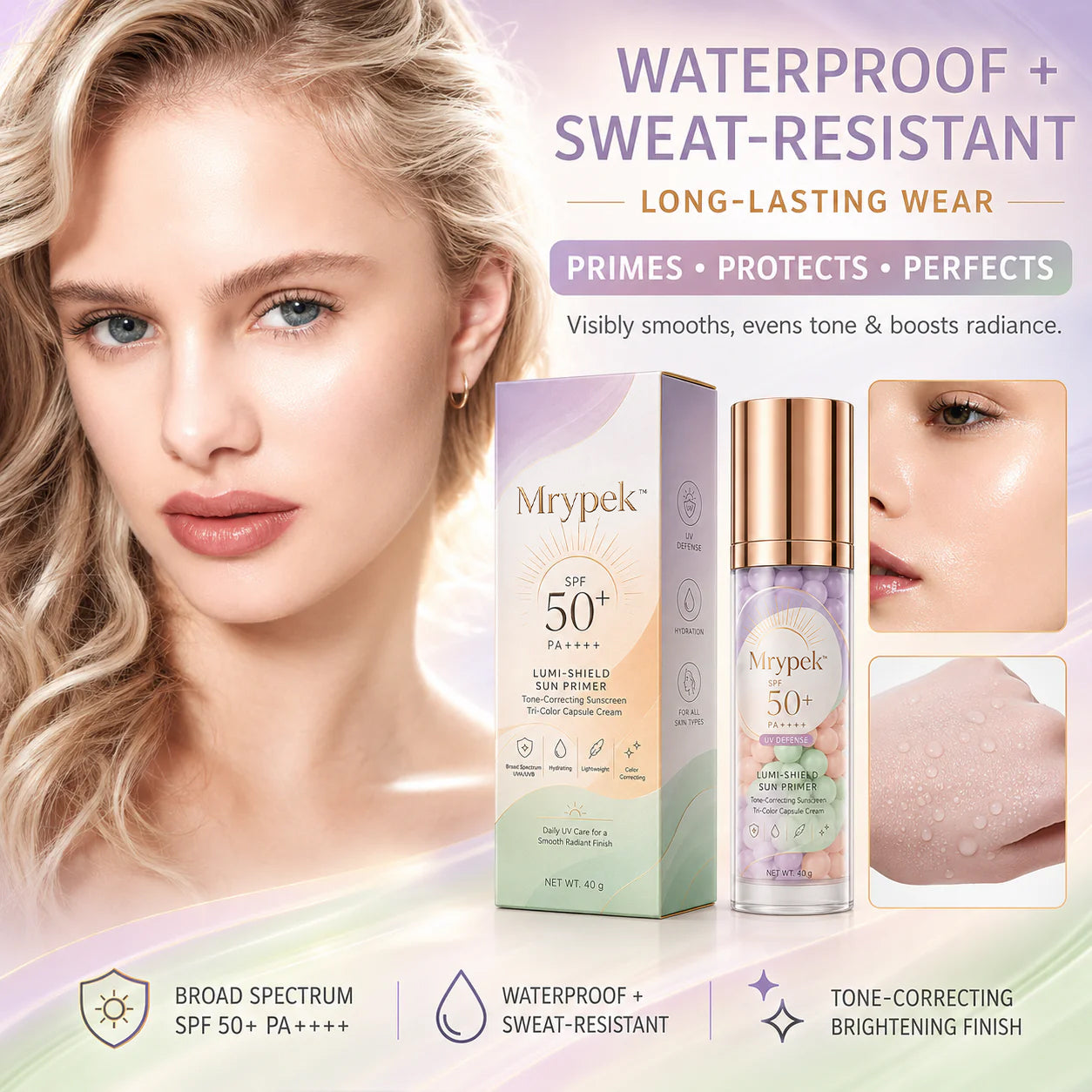 Mrypek™ Three-Color Protective Isolation Cream with SPF 50 Coverage