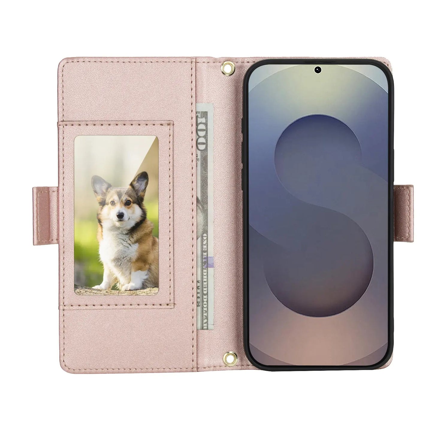 9 Card Slot Wallet Case for Samsung Galaxy S26–S22 Ultra | PU Leather Zipper Wallet Case with Kickstand & Crossbody Strap