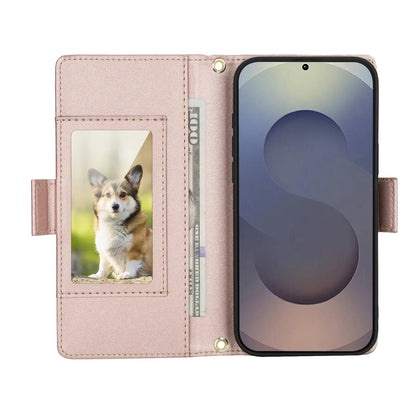 9 Card Slot Wallet Case for Samsung Galaxy S26–S22 Ultra | PU Leather Zipper Wallet Case with Kickstand & Crossbody Strap