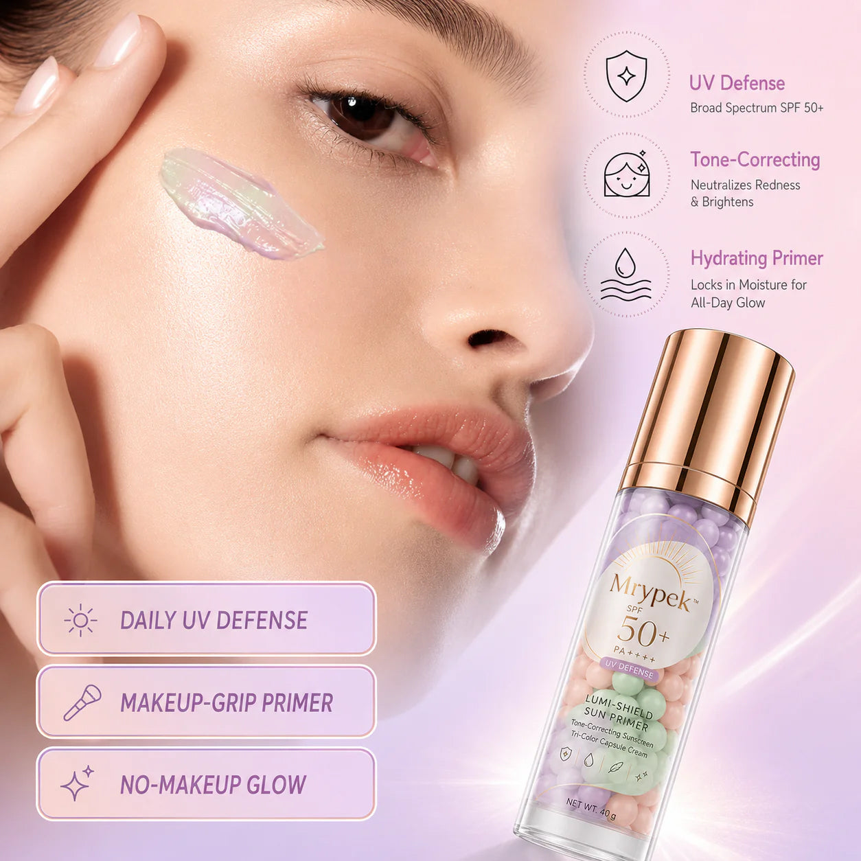 Mrypek™ Three-Color Protective Isolation Cream with SPF 50 Coverage