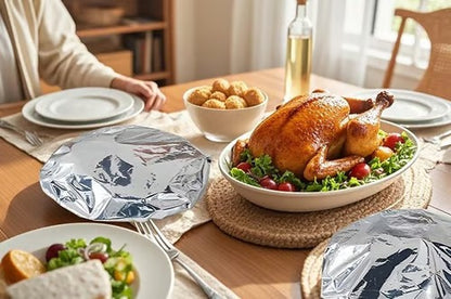 🍲🔥 Home dining table & food container aluminum foil heat-retaining cover